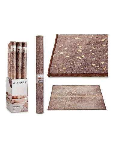 Tapis Marron Blanc Polyester