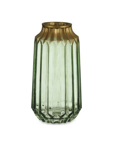 Vase Doré Vert verre (13 x...