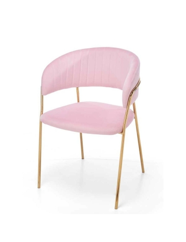 Chaise Rose Doré Polyester...