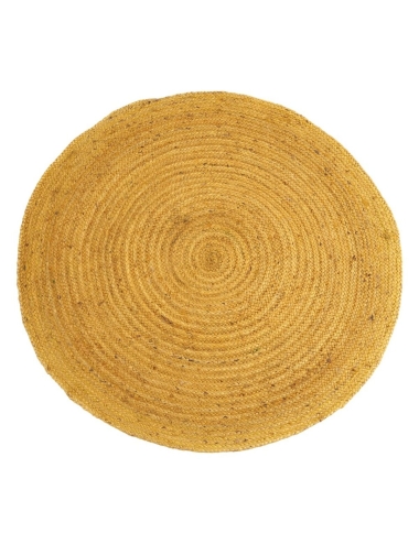 Tapis Jaune Jute 120 x 120 cm